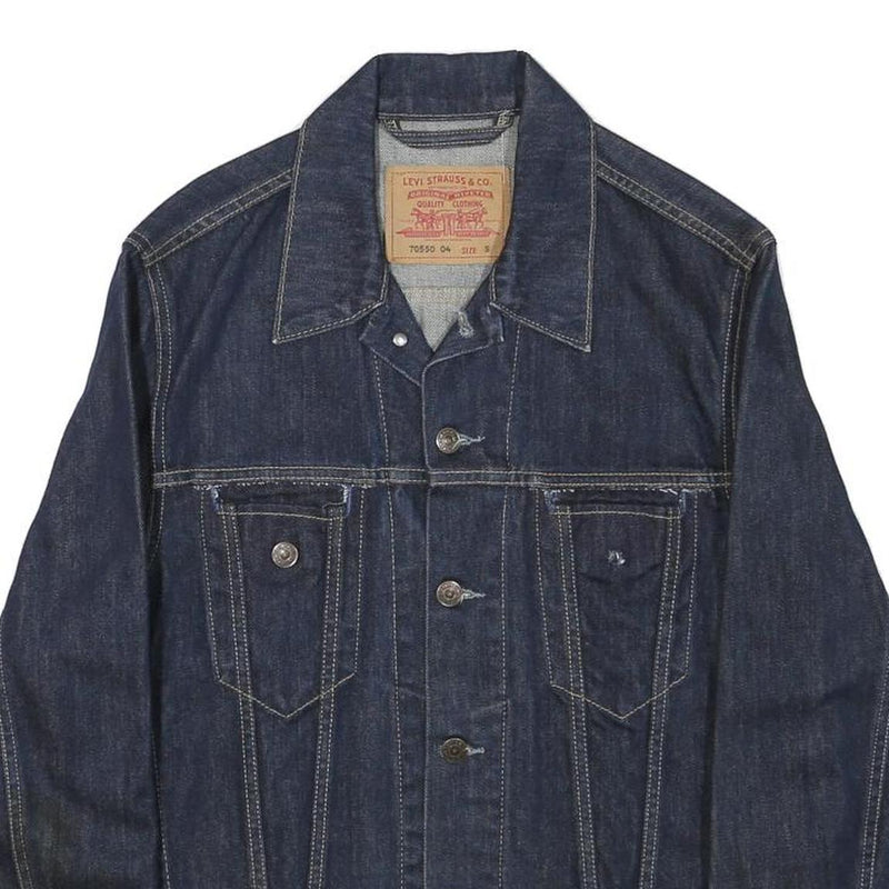 LEVI'S Womens Blue Denim Jacket S Cotton Blend Button Closure Regular Fit