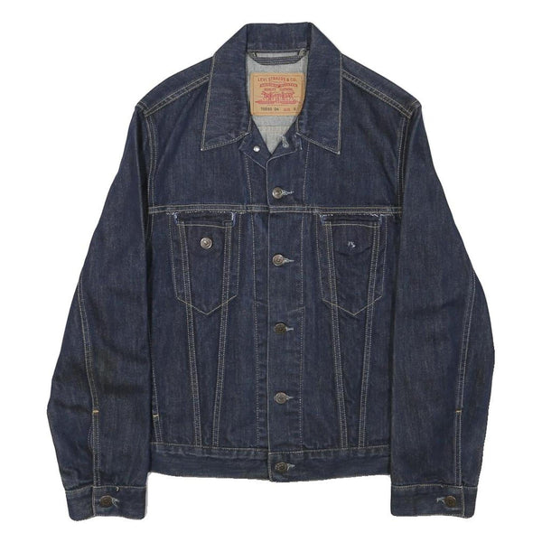 LEVI'S Womens Blue Denim Jacket S Cotton Blend Button Closure Regular Fit