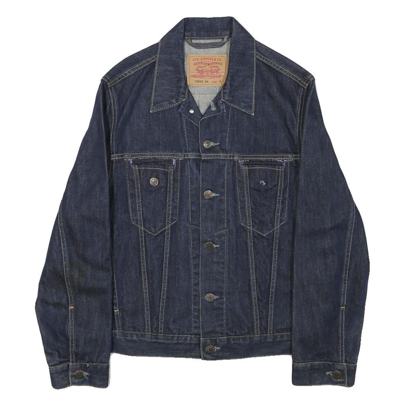 LEVI'S Womens Blue Denim Jacket S Cotton Blend Button Closure Regular Fit
