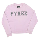 Womens Pink Sweatshirt Pyrex Crew Neck S Cotton Soft Casual Pullover