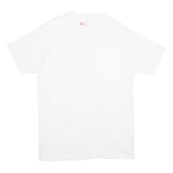 HANES Mens White Plain T-Shirt L Short Sleeve Crew Neck Classic Cotton Comfort