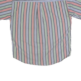 NATURAL ISSUE Mens Blue & Red & Green Striped Shirt L Cotton Button Short Sleeve