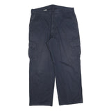 DICKIES Mens Cotton Blend Navy Relaxed Cargo Trousers W38 L30 Workwear Zip