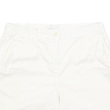 JOULES Womens White Casual Cotton Blend Shorts UK 14 W32 Summer Wear