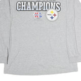 ALSTYLE APPAREL & ACTIVEWEAR Mens Grey NFL Super Bowl Champions Long Sleeve Crew