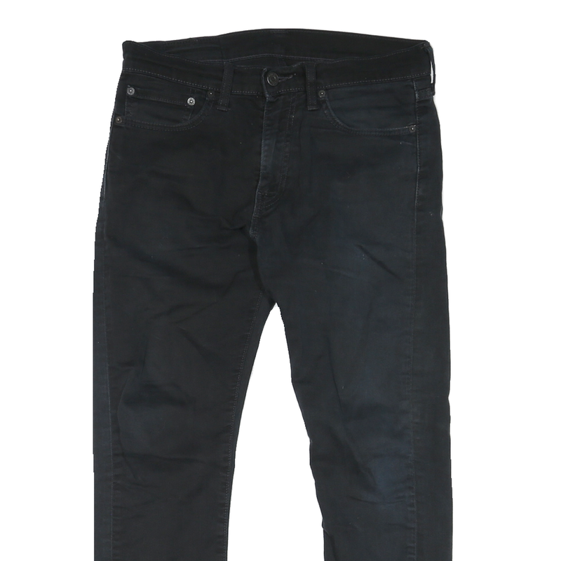 LEVI'S Mens Black Cotton Blend Classic Fit Straight Trousers W31 L26 Zip Closure