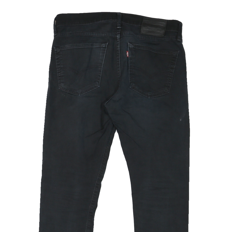 LEVI'S Mens Black Cotton Blend Classic Fit Straight Trousers W31 L26 Zip Closure