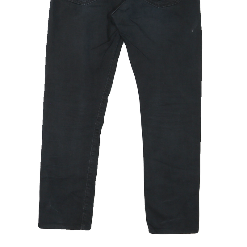 LEVI'S Mens Black Cotton Blend Classic Fit Straight Trousers W31 L26 Zip Closure