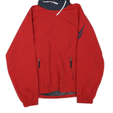 NAUTICA Mens Red & Navy Hooded Zip Jacket L Polyester Blend Outdoor Plain