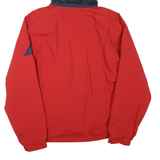NAUTICA Mens Red & Navy Hooded Zip Jacket L Polyester Blend Outdoor Plain