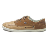 LACOSTE Lace-Up Mens Brown & Tan Suede Casual Trainers UK 9.5 Classic Comfort