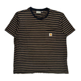 Carhartt Striped T-Shirt - XL Black Cotton