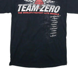 GILDAN Mens Black Team Zero Graphic T-Shirt M Short Sleeve Crew Neck Racing