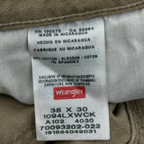 Wrangler Double Knee Carpenter Pants - 38W 30L Khaki Cotton
