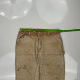 Carhartt Double Knee Carpenter Trousers - 33W 30L Beige Cotton
