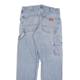 DICKIES Mens Blue Regular Straight Denim Light W32 L32 Zip Closure Workwear