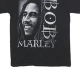 HOT ICE Mens Black Bob Marley Graphic T-Shirt S Short Sleeve Crew Neck Cotton