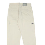 Mens Beige Cotton Regular Fit Cargo Trousers W32 L28 Relaxed Casual Style