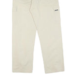 Mens Beige Cotton Regular Fit Cargo Trousers W32 L28 Relaxed Casual Style