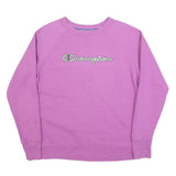 CHAMPION Womens Purple Crew Neck M Sweatshirt Cotton Blend Raglan Sleeve Casual