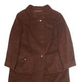 YOUNGLOOK Womens Brown Wool Button Jacket M Plain Classic Stylish Warm