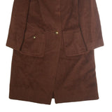 YOUNGLOOK Womens Brown Wool Button Jacket M Plain Classic Stylish Warm