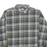 REDHEAD Mens Green & Navy Check Cotton Blend Shirt XL Casual Checked Long Sleeve