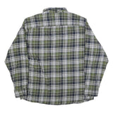 REDHEAD Mens Green & Navy Check Cotton Blend Shirt XL Casual Checked Long Sleeve