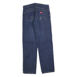DICKIES Mens Blue Regular Fit Straight Denim W31 L32 Cotton Blend Jeans Zip
