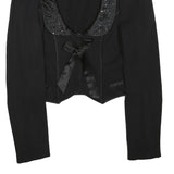 MAX&CO Womens Black Embellished Collar Jacket M Cotton Blend Button Elegant