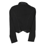 MAX&CO Womens Black Embellished Collar Jacket M Cotton Blend Button Elegant