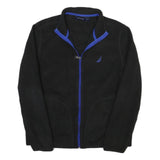 NAUTICA Mens Black & Blue Jacket S Polyester Blend Plain Zip Up Casual