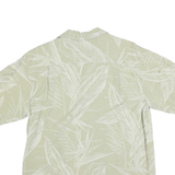 CARABIAN JOE Mens Cream White Leaf Print Shirt M Short Sleeve Casual Summer