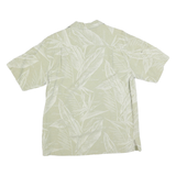 CARABIAN JOE Mens Cream White Leaf Print Shirt M Short Sleeve Casual Summer