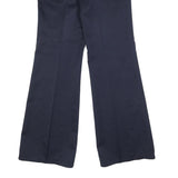 Mens Navy Relaxed Wide-Leg Trousers W32 L35 Formal Classic Zip Pockets