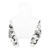 KARL KANI Womens White & Grey Camo Hoodie S Cropped Cotton Blend