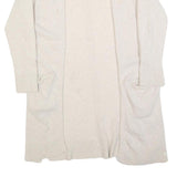 CREW CLOTHING Womens Cream Open Front Plain Crew Neck Wool Blend Jumper M