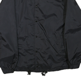 FRANKLIN Mens Black Coach Jacket S Polyester Plain Button Closure