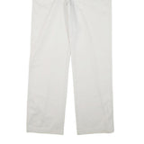 GSWD Mens Cotton Blend White Regular Straight Trousers W30 L32 Classic Zip
