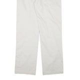 GSWD Mens Cotton Blend White Regular Straight Trousers W30 L32 Classic Zip