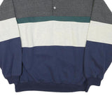 M.E SPORT Mens Grey Blue Crew Neck Sweatshirt Cotton Blend M Colour Block Casual