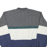 M.E SPORT Mens Grey Blue Crew Neck Sweatshirt Cotton Blend M Colour Block Casual