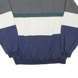 M.E SPORT Mens Grey Blue Crew Neck Sweatshirt Cotton Blend M Colour Block Casual
