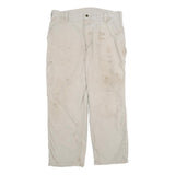 CARHARTT Mens Cotton Beige Regular Fit Straight Leg Trousers W38 L30 Workwear