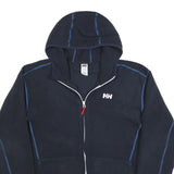 HELLY HANSEN Mens Navy Blue Hoodie XL Zip Up Sports Fleece Jacket