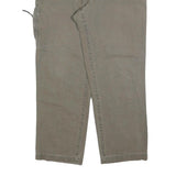 DICKIES Mens Cotton Blend Beige Regular Straight Trousers W38 L30 Workwear Zip