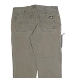 DICKIES Mens Cotton Blend Beige Regular Straight Trousers W38 L30 Workwear Zip