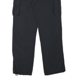 SWITCHER Mens Black Relaxed Cargo Trousers W31 L32 Polyester Blend Zip