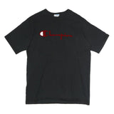 CHAMPION Mens Black T-Shirt XL Short Sleeve Crew Neck Cotton Logo Casual