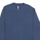 TIMBERLAND Mens Blue Plain Crew Neck Basic Knit XL Cotton Blend Jumper